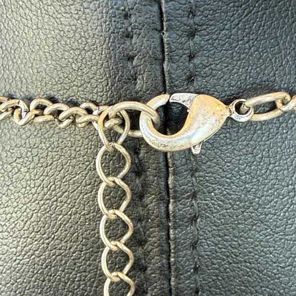 Jules B. Silver Tone Dangle Drop Flower Rhinestone Necklace 23" to 26" w/Ext. - Picture 5 of 5